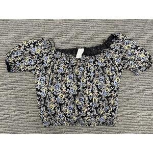 New Free People Off-Shoulder Black Cropped Top Large